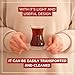 Turkish Tea Glass Set, Big Size, Slim Waist Design with Thick Base Prevent Tea From Getting Cold, Easy to Keep for 6 People, 6 Elliptical Saucers, 6 Glasses, Useful Set (12 Pieces)