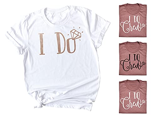 Bachelorette Party Shirts, I Do and I Do Crew Shirts for Bride and Bridesmaids, Unique Bridal Party Shirt Colors and Gold Foil, Rose Gold and Silver Foil Graphics, Bridesmaid Proposal Gifts