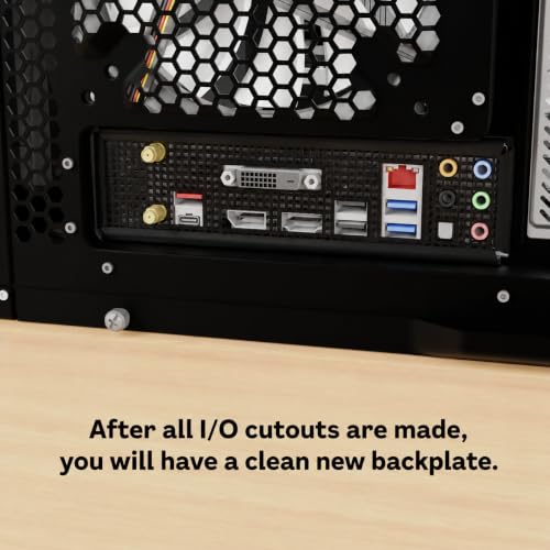 Image of Universal Motherboard I /O Shield Blank Plate (Pack of 2) - DIY Cut-to-Fit Rear I /O Backplate Replacement for ATX, mATX & Mini-ITX PC Cases (Black)