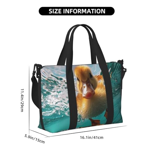 Laptop Tote Bag for Women Work - Underwater Swimming Duck Gym Bag for Women Men, Personal Item Crossbody Travel Bags Carry On, Overnight Weekender Bags for Women Travel2