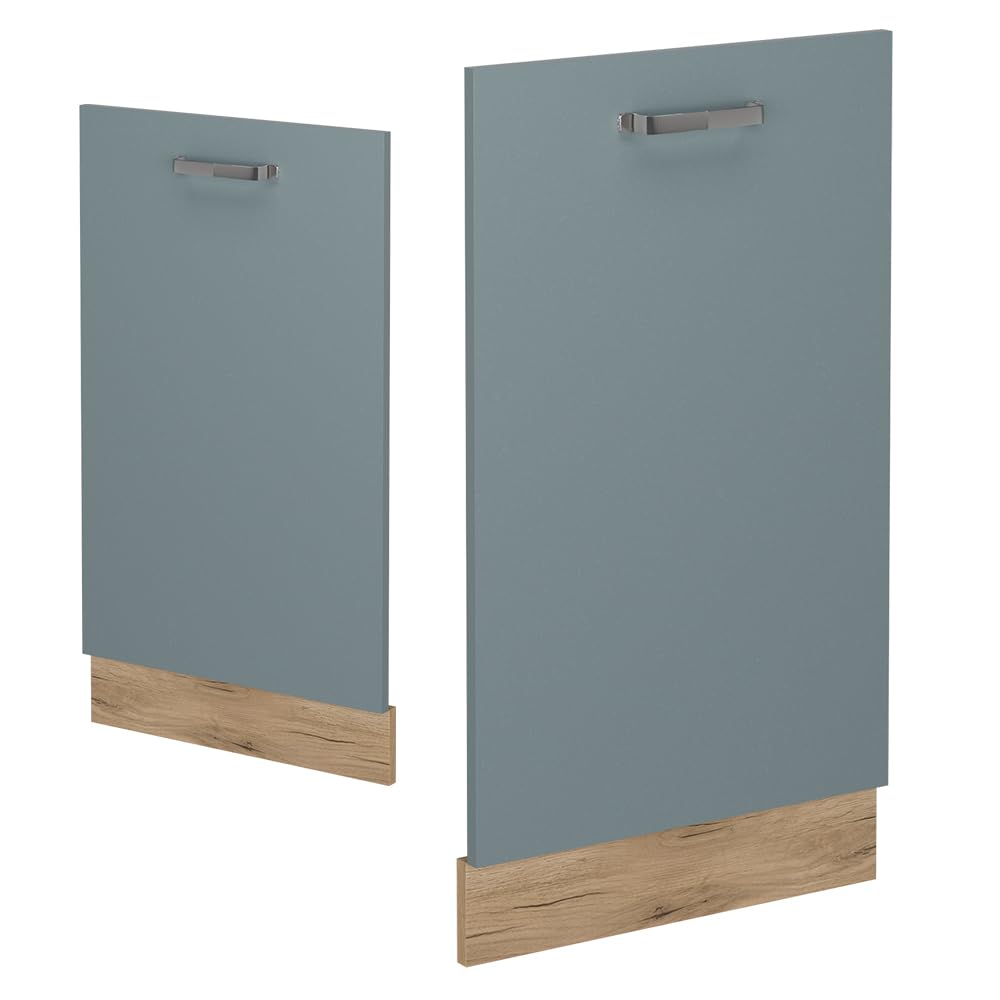 Vicco Geschirrspülblende R-Line, Blau-Grau, 45 cm ohne Arbeitsplatte, zur freien Kombination innerhalb modularer Küchensysteme