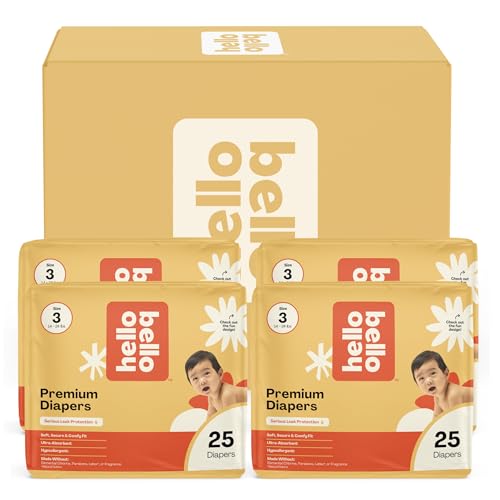 Image of Hello Bello Diapers, Size 3 (14-24 lbs) Wild Cats, 100 Count Value Pack of Premium Disposable Baby Diapers, Hypoallergenic with Soft, Cloth-Like Feel