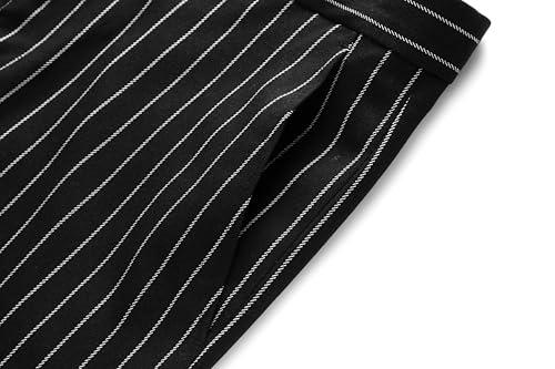 MOGU Men’s Striped Slim Fit Dress Pants – Lightweight Flat Front Pinstripe Suit Trousers, Business Casual Slacks3