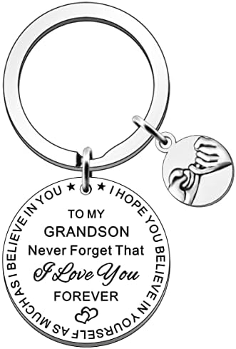 SDOFY Grandson Gifts from Grandma Grandad Grandson Keyring Keychain Birthday Christmas Graduation Gifts