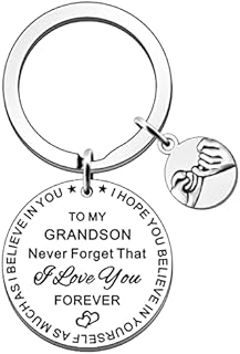 SDOFY Grandson Gifts from Grandma Grandad Grandson Keyring Keychain Birthday Christmas Graduation Gifts