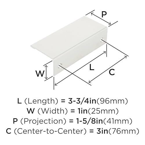 Image of Amerock Edge Pulls 3 inch (76mm) Center-to-Center Polished Nickel Cabinet Edge Pull - 25 Pack