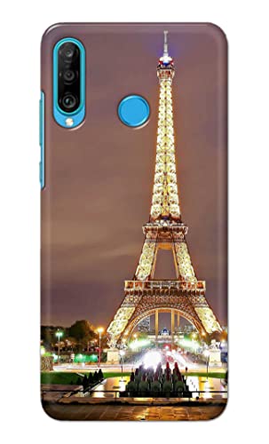 Image of PRINTFIDAA Lovers Famous Place Eiffel Tower in Paris Printed Designer Hard Case for Huawei P30 Lite /Nova 4e, Marie-L21BX, MAR-L01A, MAR-L21A, MAR-LX1A Back Cover -(e) RPM1009
