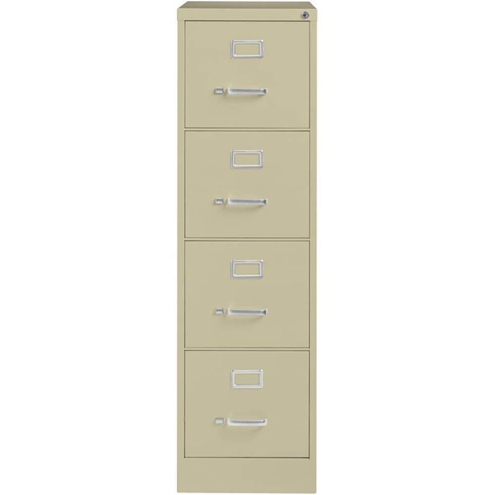 Pemberly Row 4 Drawers 52 Vertical Beige Metal Filing Cabinet Lockable Pre-Assembled Stationary Letter Size for Home Office — view 5
