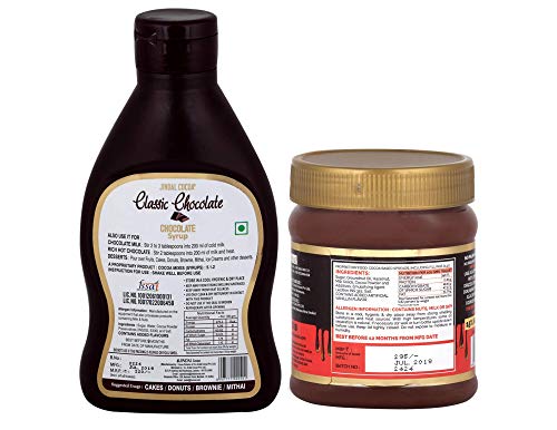 Image of Jindal Cocoa Combo | Classic Chocolate Syrup 650g & Chocolate Hazelnut Spread 320g | Rich in Cocoa | Intense Flavour | No Palm Oil & TransFat