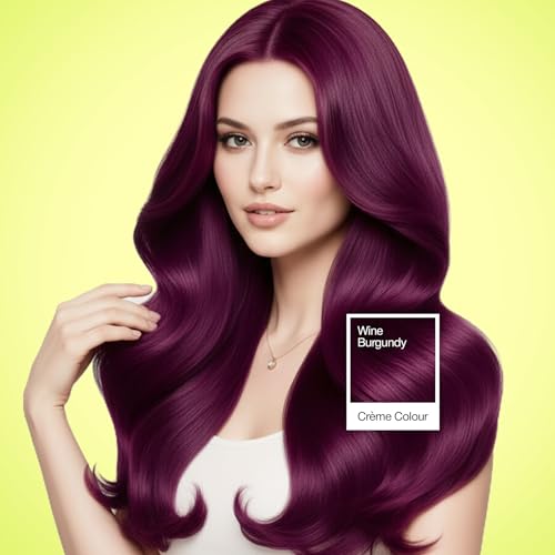Image of Nisha Creme Hair Color Cream Wine Burgundy, 150g, Long Lasting Hair Dye for Grey Coverage, Rich Color & Natural Shine, For Men & Women, Pack of 1