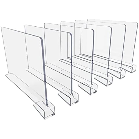 Worown 6 Stücke Acryl-Regalteiler, Transparent Regaltrenner Cover