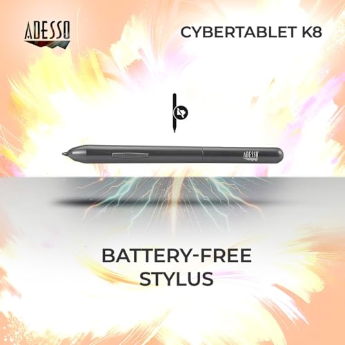 Image of Adesso Cybertablet K8 Graphic Drawing Tablet, 8192 Levels, 8x5 Active Area
