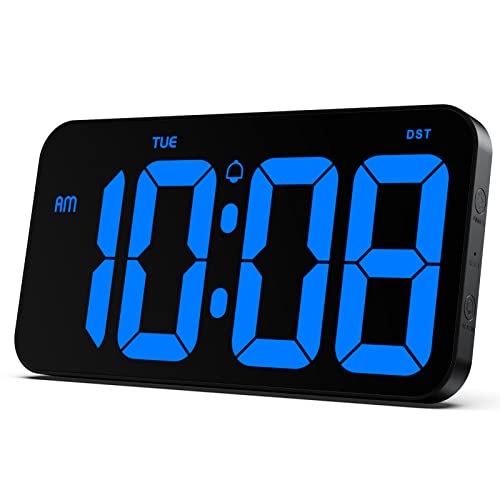Zgrmbo Digital Clock for Wall with Auto-Dimming, Week, Support Standard/Military Time Format, Daylight Saving Time - A Clock for Living Room, Classroom