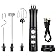 3 Gang Milchaufschäumer Elektrisch USB Wiederaufladbar mit 3 Quirl, Edelstahl Melektrischer Schneebesen,Milchschäumer Stab,Aufschäumer für Kaffee/Latte/Cappuccino/Eier Schlagen/heiße Schokolade/Matcha