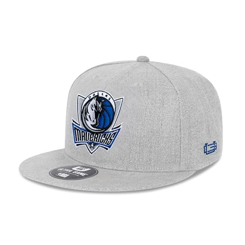 Ultra Game Men's NBA Official Twill Snap Back Ultimate Baseball Cap Hat, Dallas Mavericks, Heather Gray, One Size