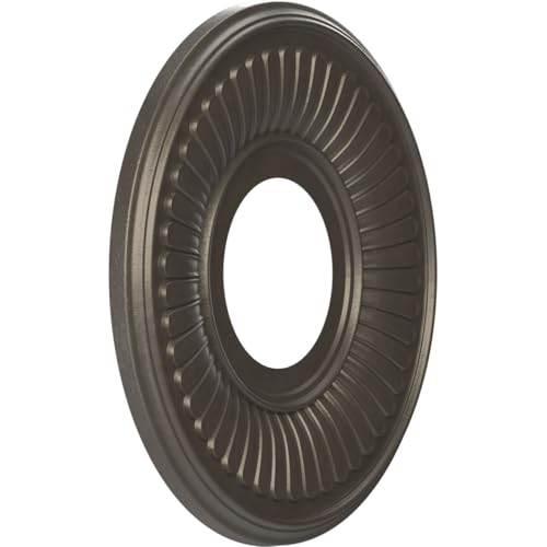 Image of Ekena Millwork CMP10BEDST Berkshire Thermoformed PVC Ceiling Medallion (Fits Canopies up to 4 1 /2 inch), 10 inchOD x 3 1 /2 inchID x 3 /4 inchP, Universal Aged Metallic Weathered Steel