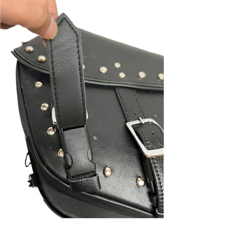 Alforjas de cuero para motocicleta para Softails, Sportsters y Choppers con tachuelas miniatura 5