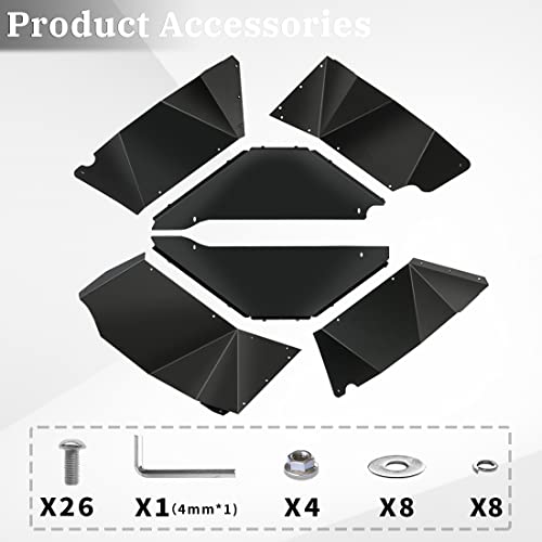 Image of Front & Rear Inner Fender Wheel Well Inner Liners Compatible with Jeep Wrangler JK & Unlimited 2007-2018 2 /4 Doors