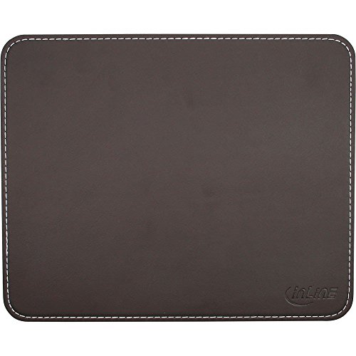 InLine 55459B Premium - Alfombrilla de Cuero sintético para ratón, Color marrón