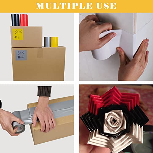 Image of Super Strong Duct Tape 4 Inches x 32 Feet Multi-Purpose Heavy Duty Waterproof Duct Tape for Crafts & Home Improvement, Red
