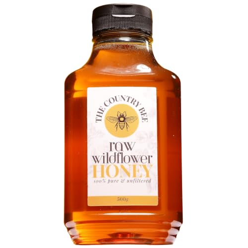 The Country Bee Raw Honey (500g) Squeeze Bottle | 100% Pure Natural Honey | Unpasteurised & Unfiltered | Amazing for Tea Toast Yoghurt Baking & more