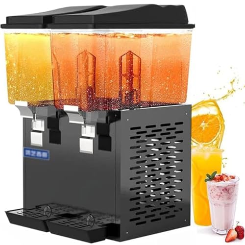 Image of AWAYDD Commercial Juice Beverage Dispenser, 1-3 Tanks Juice Dispenser with Thermostat Control and Tap, Self-Service Cold Ice Tea Juice Machine, Cocktail Dispenser(32L,Black)