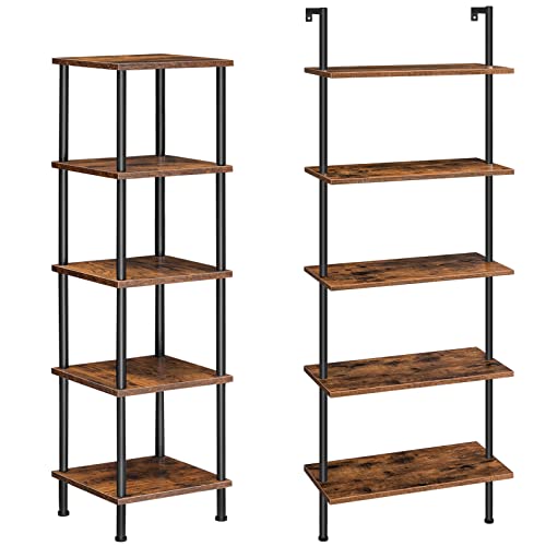Hoobro 5-Tier Corner Shelf Stand And Diy Ladder Shelf, Corner Square Rack Display Shelf, 5-Tier Wall Mounted Bookshelf, Wood Storage Rack Plant Stand, For Home Office, Bedroom Bf50Cj01-Bf53Cj01 #TOP21