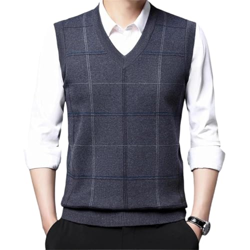 Men's Korean Style Sleeveless Sweater Vest V Neck Knitted Pullover Jumper Vests