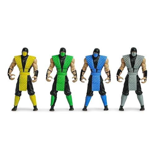 Mortal Kombat Retro 6 Inch Action Figure 4Pack Scorpion, Reptile, SubZero Smoke