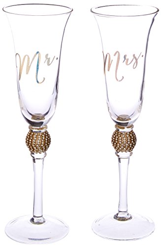 Kate Aspen Rhinestone Toasting Flutes (Set of 2)