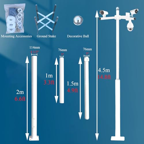 Support caméra de sécurité autoportant avec fixation stable au sol - 7