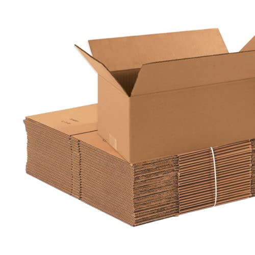 Image of BOX USA 1686 Long Corrugated Cardboard Box 16 inch L x 8 inch W x 6 inch H, Kraft, For Shipping, Packing and Moving (Pack of 25)