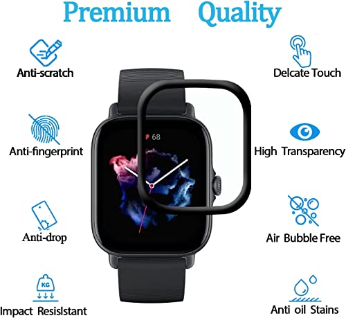 Kelolin Screen Protectors Compatible with Amazfit GTS 3.3D Curved Edges, Scratch-Resistant, Anti-Bubble - Image 2