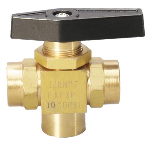 3 Way Panel Mount Brass Ball Valve 1/8" NPT Instrument Guage Valve (1/8