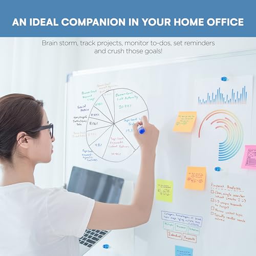 Flybold Rolling Whiteboard with Stand 48x32 Large - Portable White Board on Wheels Double Sided - Wall Mount or Mobile Dry Erase Board with Accessories for Home Office Presentation, Writing, Coaching - Thumbnail 4