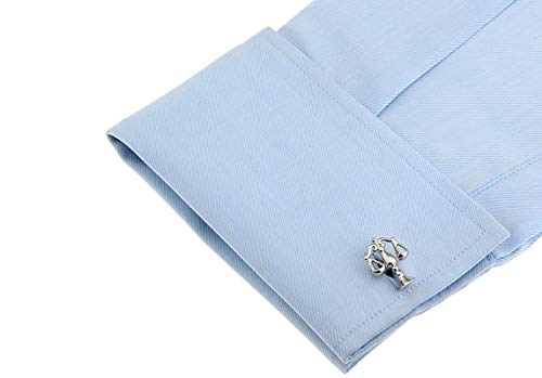 Mancuernillas Libra plateadas para camisa de esmoquin miniatura 4