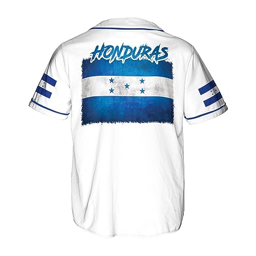 Personalized Honduras Flag Baseball Jersey Shirt, Honduras Jersey for Men, Honduras Shirts for Men Women miniatura 3