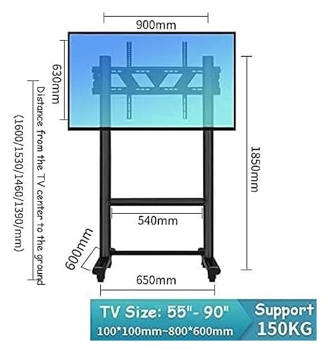 Soporte móvil para TV de 55" a 90" con altura ajustable miniatura 5