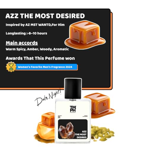 Image of TMPerfumehouse AZZ THE MOST DESIRED EDP for Men | Sweet, Seductive & Long Lasting Perfume Spray | Warmspicy, Amber & Sweet Fragrance | Luxury Gift for Him | TMPH | 50ml
