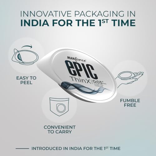 Image of Manforce Epic ThinX | Ultra Thin Condoms with Easy Peel Pack | 30 Pcs