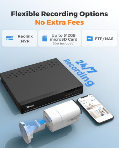 undefined REOLINK 4K/8MP Security PoE IP Camera, Human/Vehicle/Pet Detection, Time-Lapse, 100ft IR Night Vision, Work with Smart Home, Up to 256GB microSD Card, Surveillance Outdoor Indoor, RLC-810A の商品画像 3