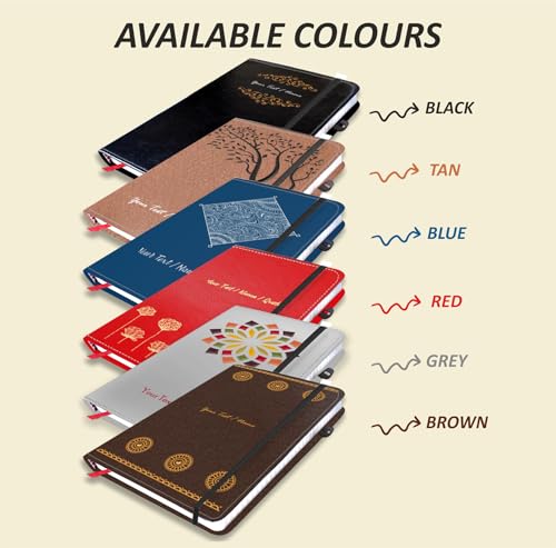 Image of Brown Cloud Personalized Black Leather Cover Notebook /Diary with Paper Bag Personalised /Customized Photographs /Message /Quote for Personal /Corporate Gift (10)