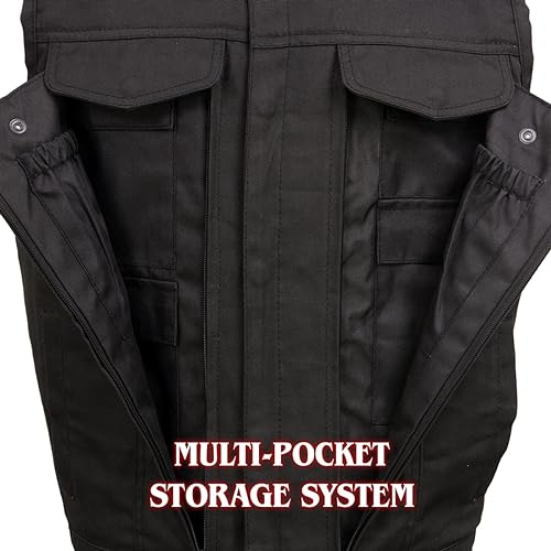 Image of Milwaukee Leather Men's Classic Club Style Premium Denim Motorcycle Biker Vests MDM