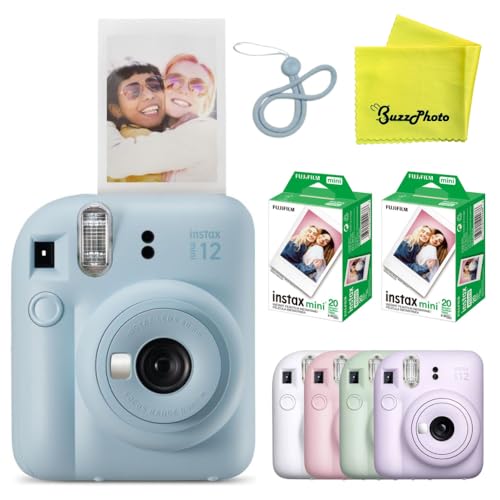 Image of Fujifilm Instax Mini 12 Instant Film Camera (Pastel Blue w / 40 Instant Film Sheets)