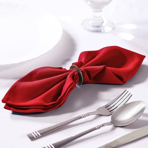 image for Utopia Home Red Cloth Napkins (12 Pack, 17x17 Inches), Ideal Dinner Na