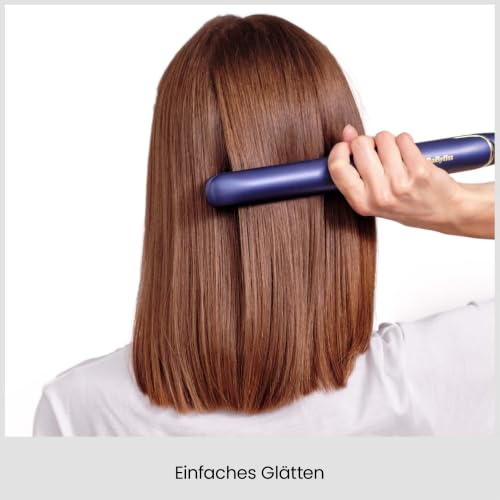 BaByliss Midnight Luxe Glätteisen - Titanium Ceramic Floating Plates für sanftes Gleiten, schnelles Aufheizen in 30 Sekunden… – Ansicht 4