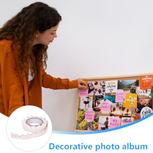 Selbstklebende Spitze, 2 Rollen, Spitzenband Selbstklebend Dekoband Spitze Band Bordüre Selbstklebend Bänder, Spitzenband im Vintage-Stil, für Handwerk, Hochzeit, Dekoration, Scrapbooking, 1.8cm*1m