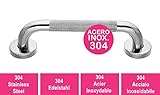 Acabado cromo brillo Oxen 140502 140502-Asa de Seguridad Antideslizante de 30cm en Acero Inoxidable