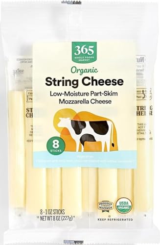 365 by Whole Foods Market, Organic Mozzarella String Cheese, 8 Ounce