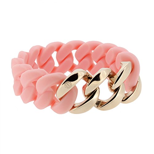 Hanse-Klunker Armband Damen ORIGINAL Silikon Lachs, Edelstahl Rosegold Frauen Mädchen Größe 19-20 cm inkl. Schmuck-Geschenk-Box Cover